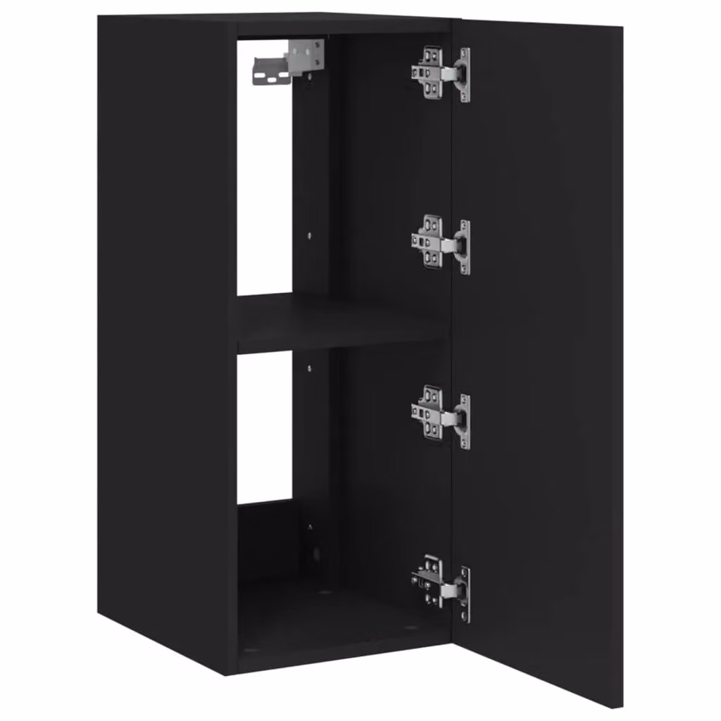 Berkfield Home Modern Wall Mounted TV Cabinet with Integrated LED Lights, Black, W/D/H: 30.5 x 35.0 x 70.0 cm – 5