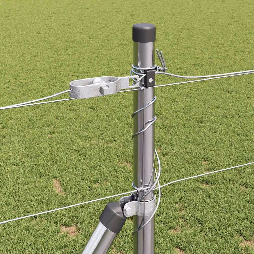 Berkfield Home Field Fence Galvanised Steel in Silver, H: 120 cm, L: 25 m – 3