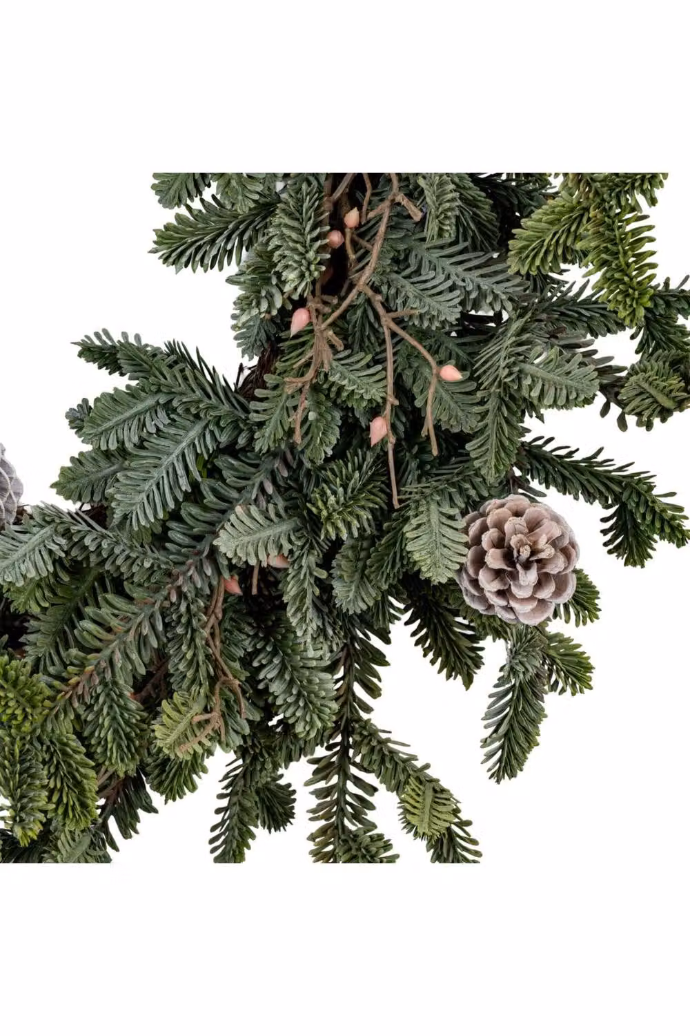 KDMD Woodland Pine Wreath with Pinecones, Green Faux Christmas Door Wreath – 3