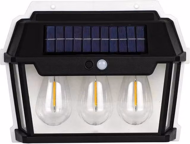 SPETLEK Intelligent Solar Induction LED Wall Lamp with Motion Sensor, Black, H 23.6 cm x W 17.5 cm x D 6.5 cm