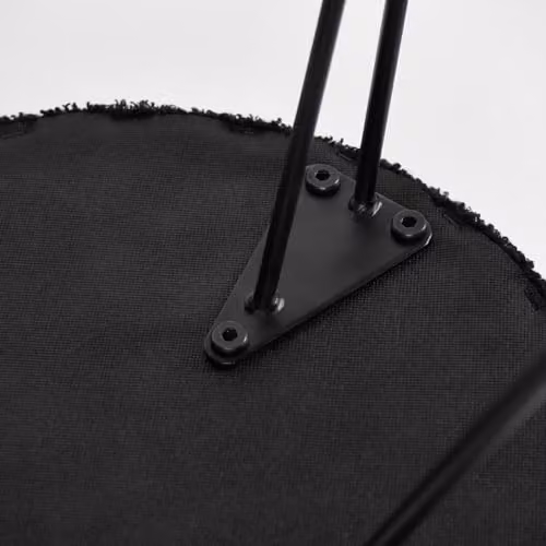 OHS Black Boucle Fabric Round Footstool with Storage and Hairpin Legs, W/D/H: 37 x 37 x 45 cm – 7