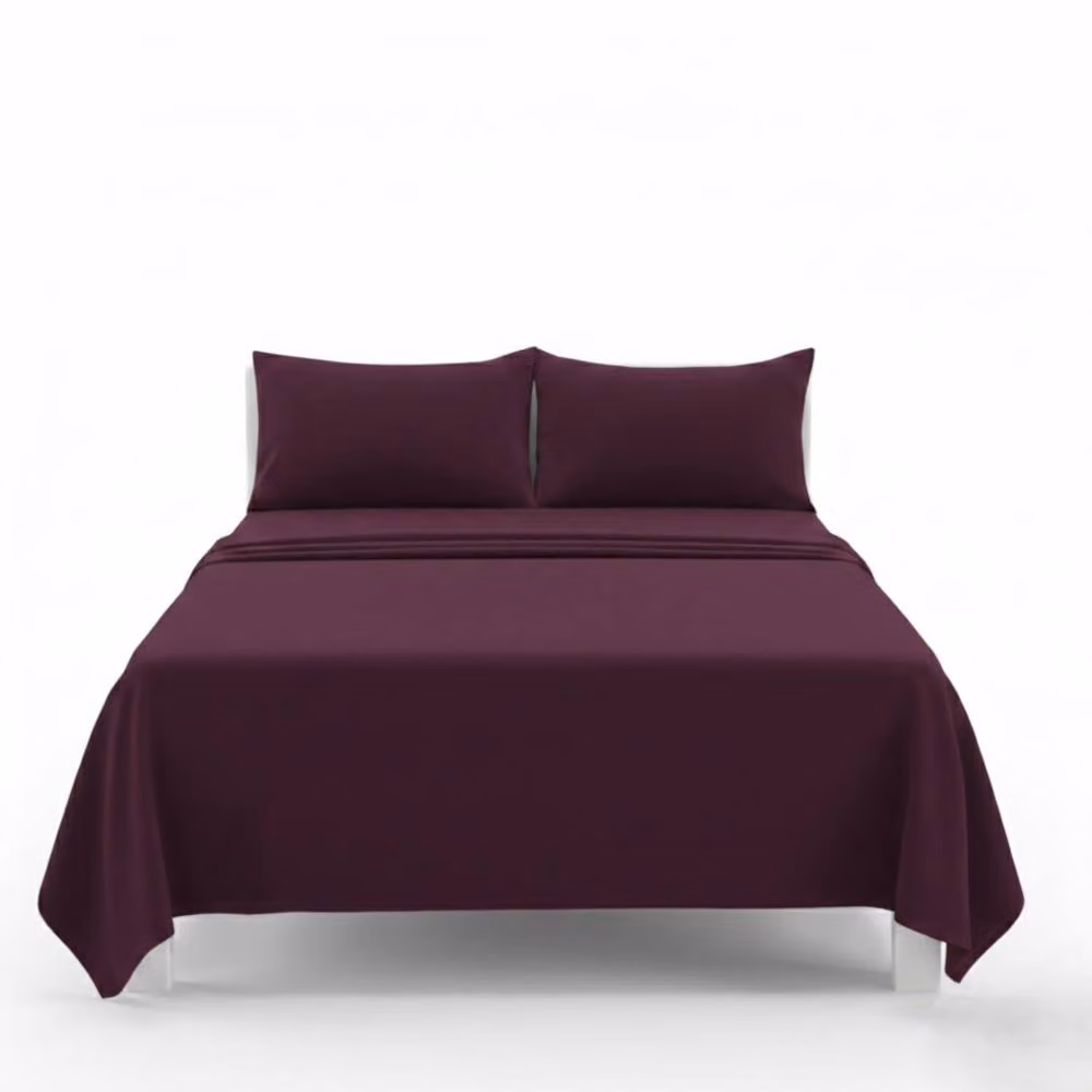 Snug City Easy Care Polycotton Flat Bed Sheet in Purple, Size: 90 x 190 cm – 2