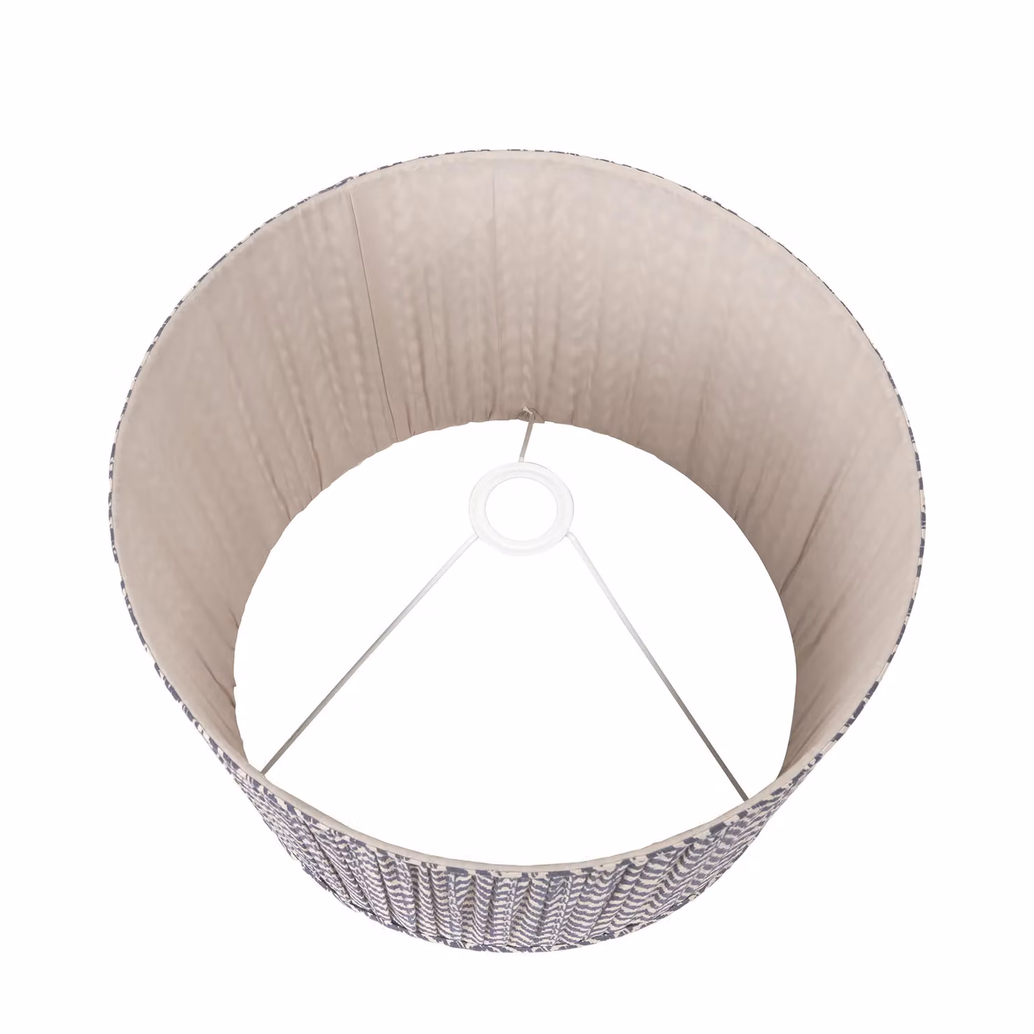 Ruma Navy Blue Chevron Tapered Pleat Fabric Lampshade for Floor Lamps, Diameter: 35.56 cm – 4