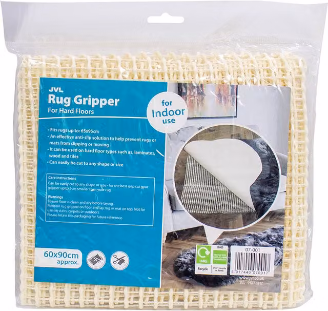 JVL Rug Safe Hard Floor Gripper in Beige/White, W: 60 cm x D: 90 cm