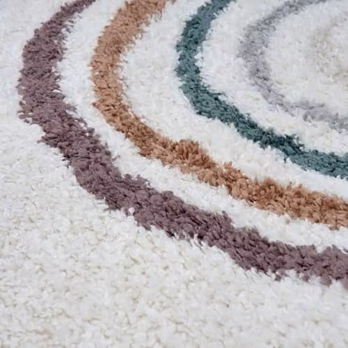 THE RUGS Modern Patterned Soft Shaggy Area Rug, Multicolour, W: 80 cm, D: 300 cm – 4