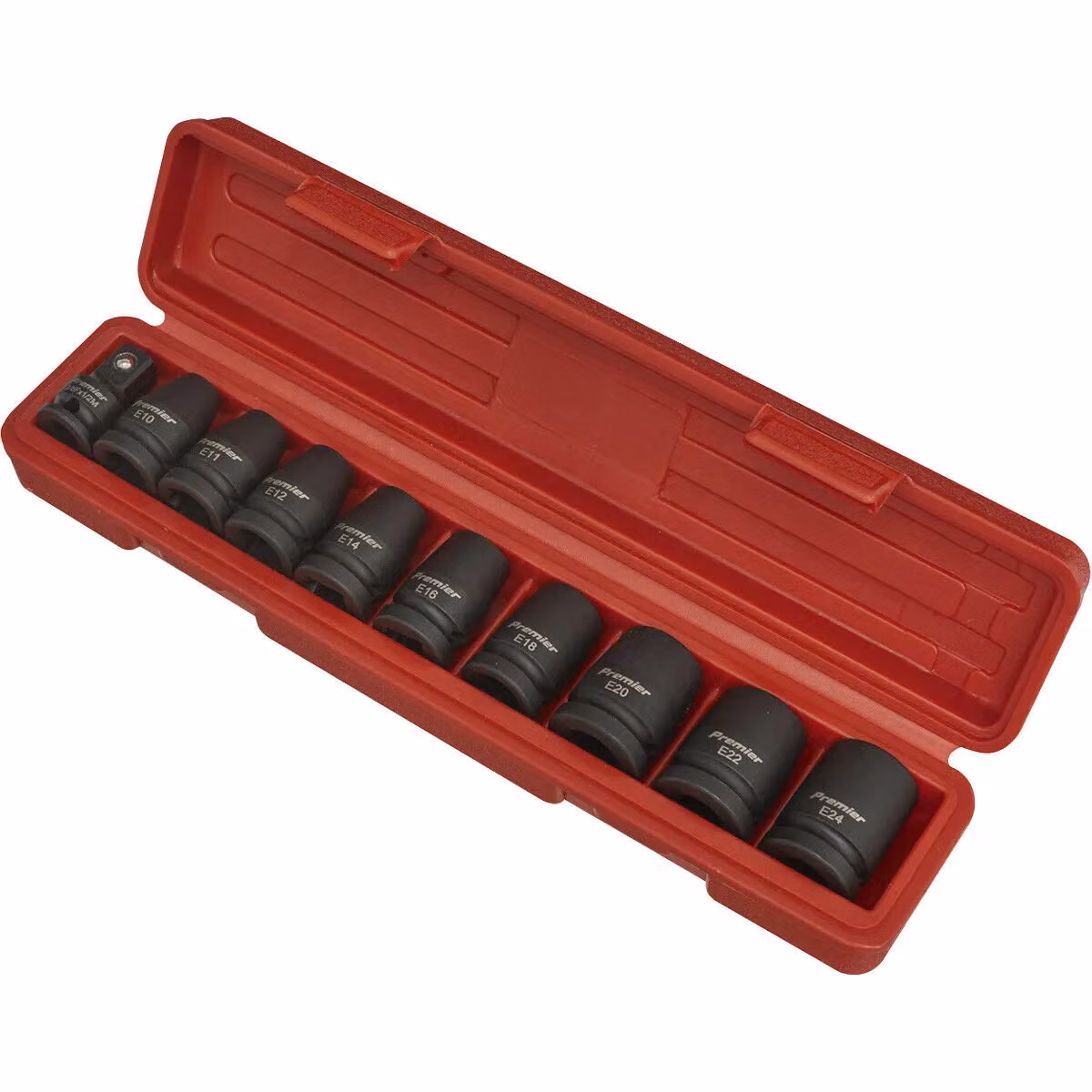 Loops 10 Piece Impact Socket Set, 1/2 inch Sq Drive, TRX-Star Female, Black Chromoly Steel – 3