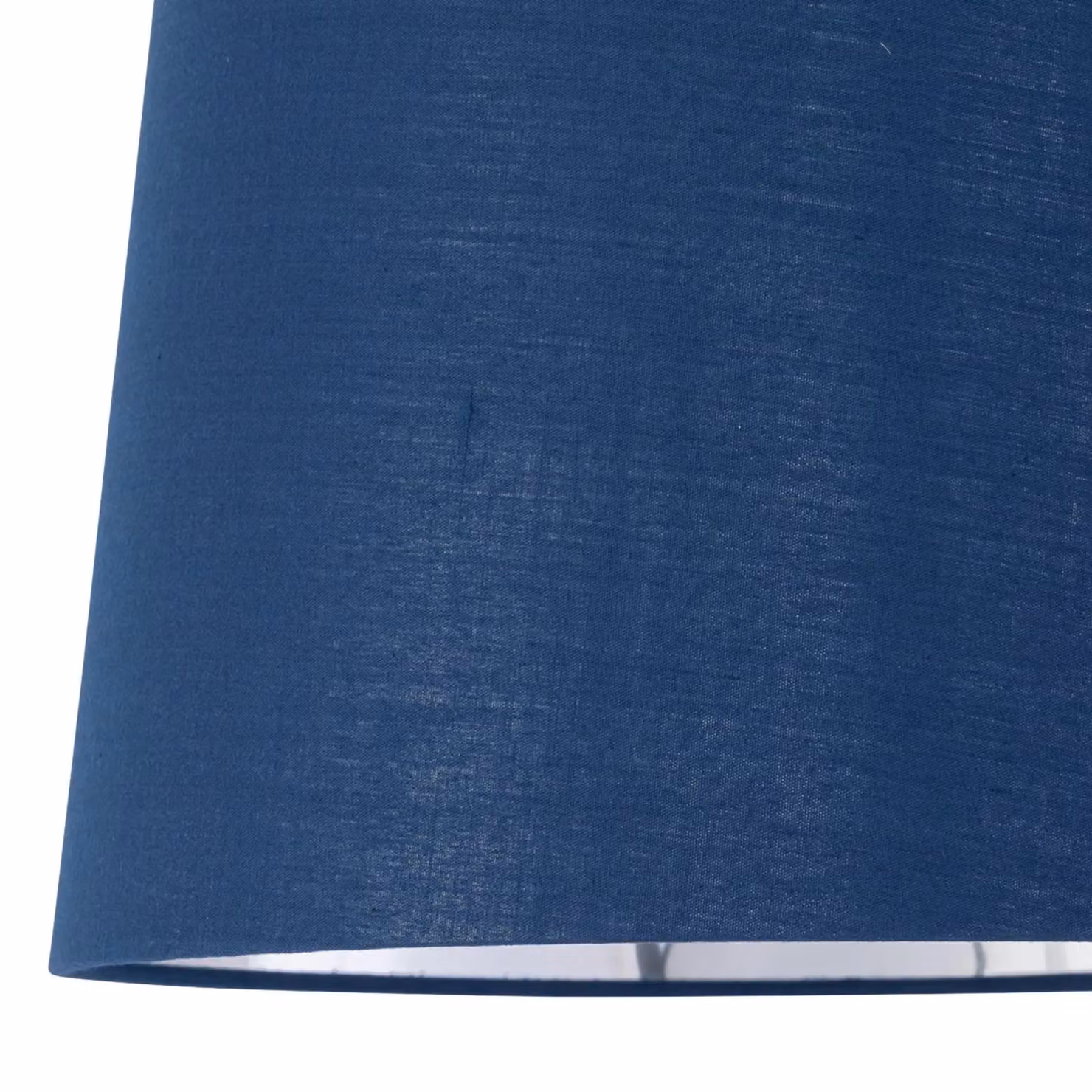 First Choice Lighting Voyage Table Lamp in Dark Oak with Navy and Silver Fabric Shade, H: 51.0 cm, W: 28.5 cm, D: 28.5 cm – 2