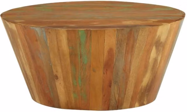 Berkfield Home Round Solid Reclaimed Wood Coffee Table, Brown, Diameter: 65 cm, Height: 31 cm – 1