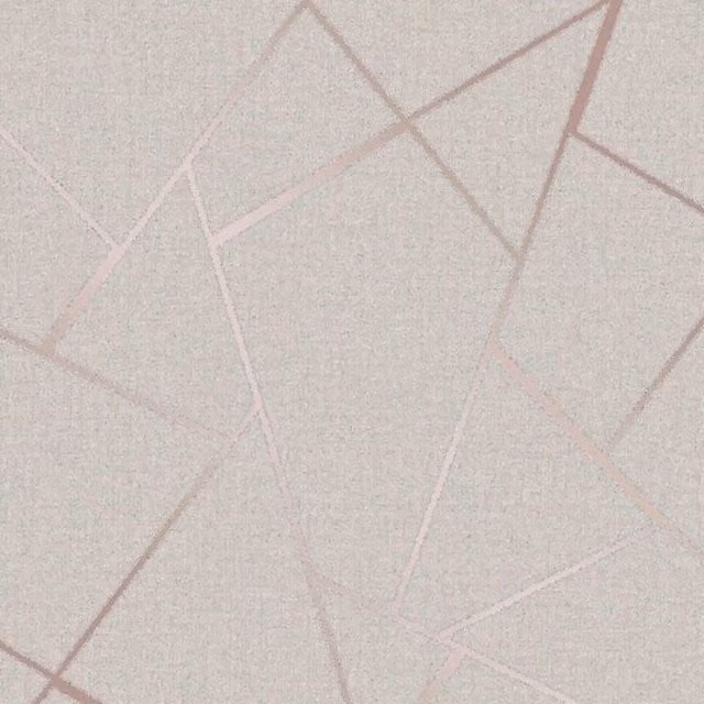 Fine Décor Quartz Fractal Textured Abstract Geometric Wallpaper in Beige