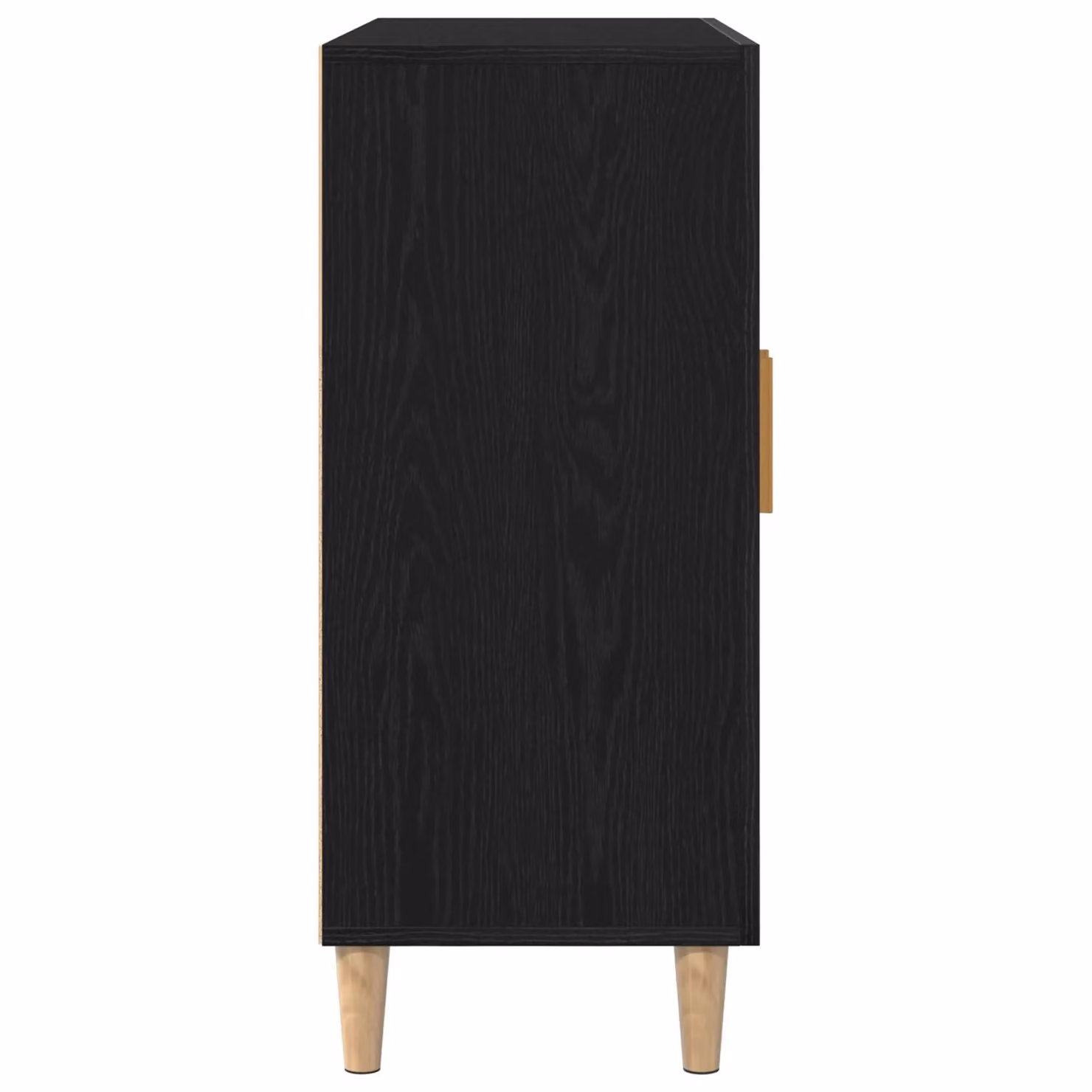 Berkfield Home Black Oak Sideboard in Black Matt MDF, W/D/H: 90 x 34 x 80 cm – 3