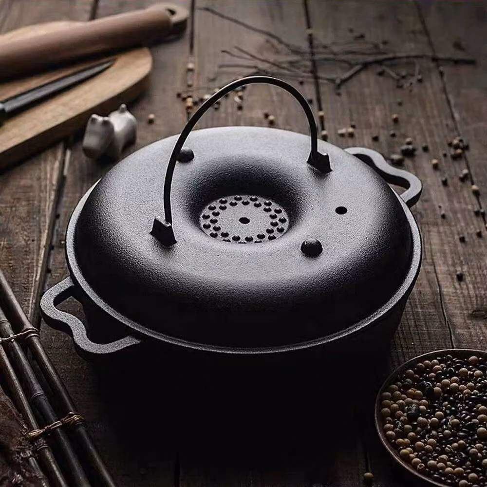 KORVIXA Black Cast Iron Roasted Sweet Potato Pot, 28 cm – 4