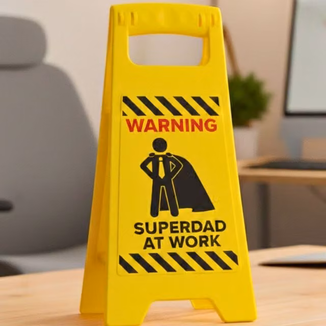 Boxer Gifts Superdad at Work Tabletop Desk Sign, Yellow
