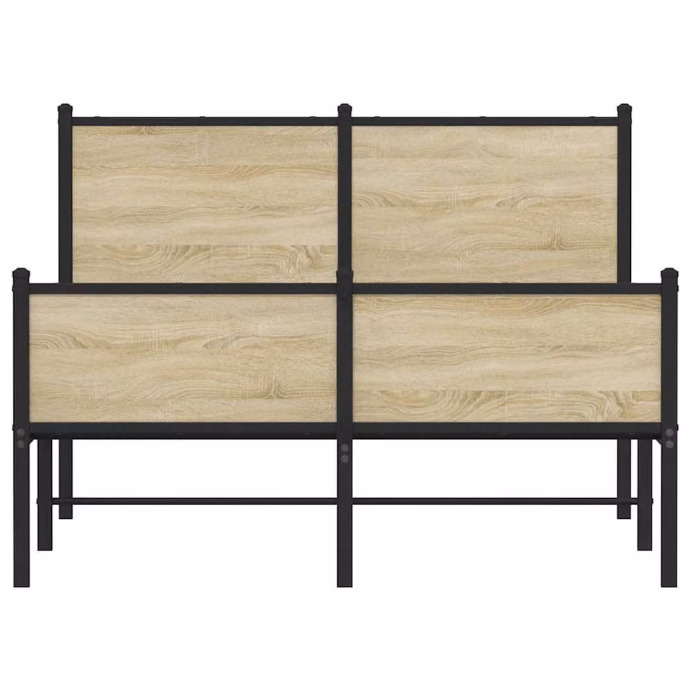 Berkfield Home Metal Bed Frame in Sonoma Oak Brown, W/D/H: 120 x 190 cm Small Double – 3