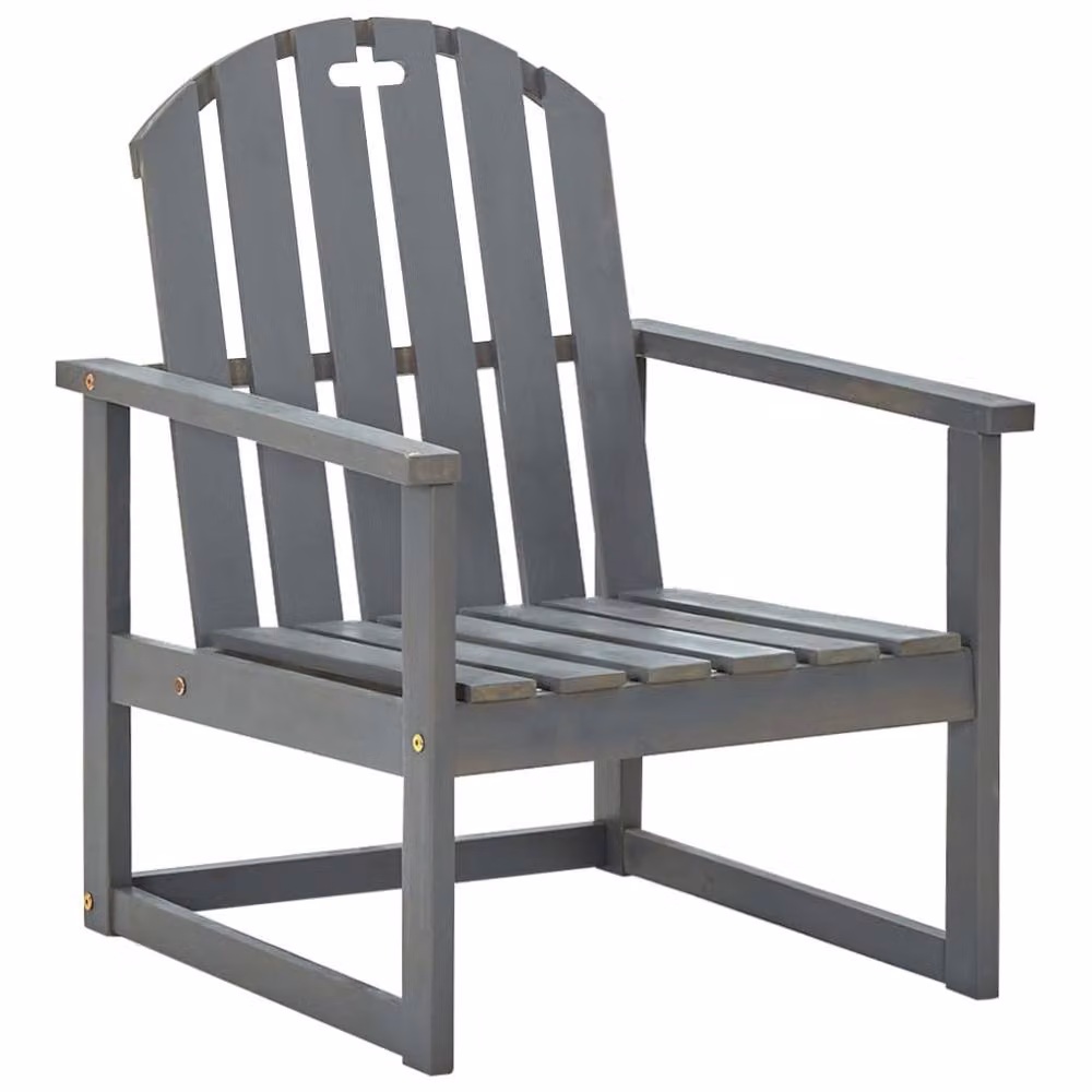 Berkfield Home Set of 2 Grey Acacia Wood Garden Sofa Chairs with Armrests – 3