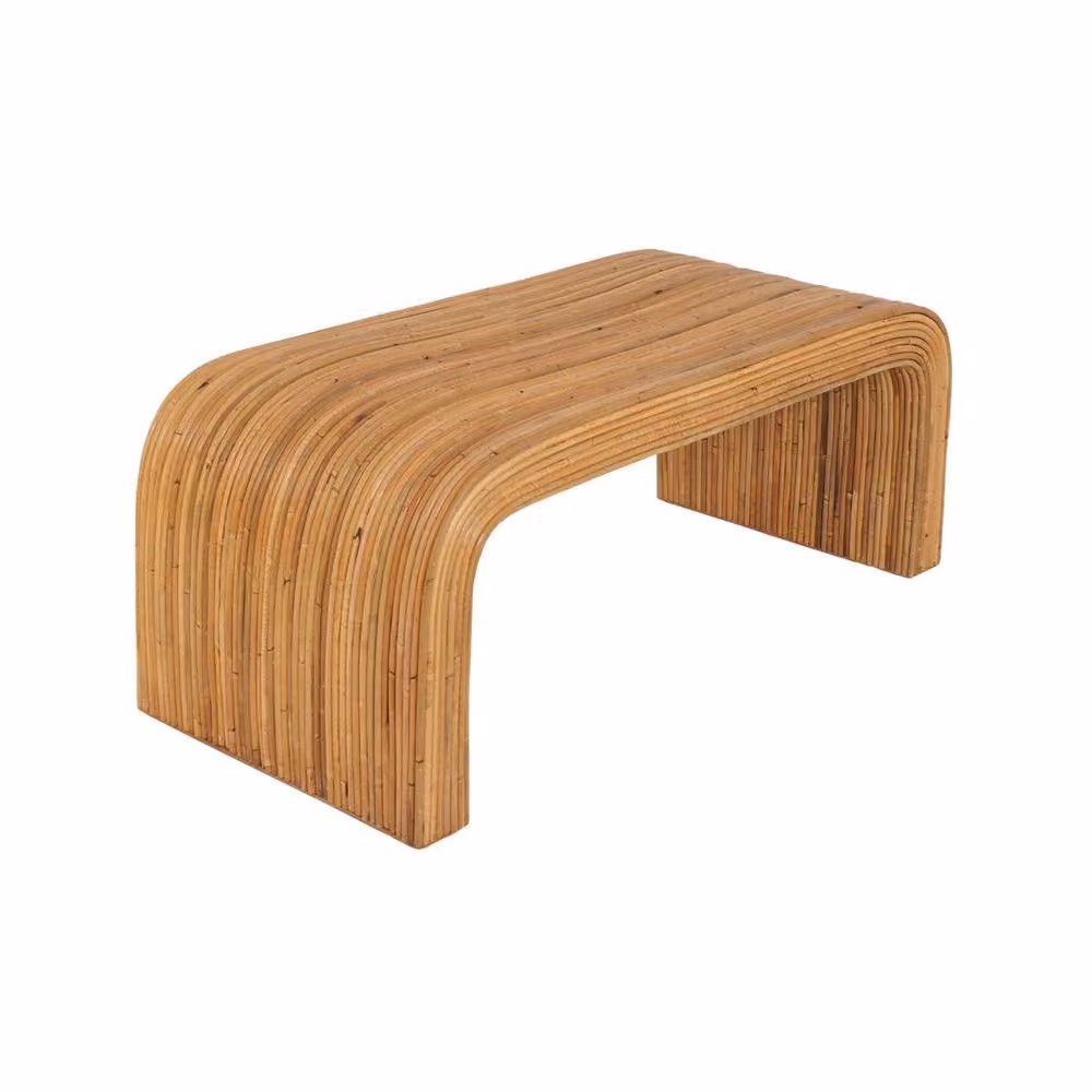 sweeek Rattan End of Bed Bench in Beige, W: 100 cm, D: 40 cm, H: 45 cm – 2