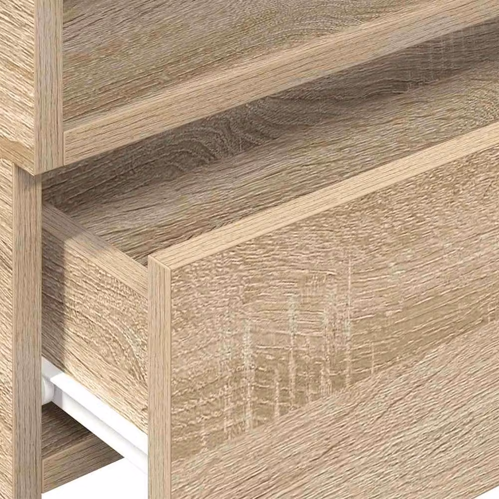 Berkfield Home Wall-mounted Bedside Cabinet in Sonoma Oak, Light Tan, W/D/H: 45 x 26 x 28.5 cm – 2
