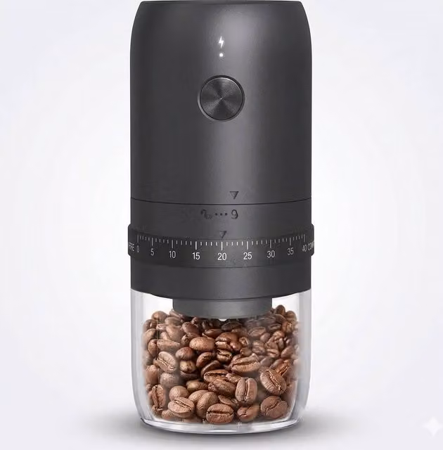 Dragodirect Rechargeable Electric Conical Burr Coffee Bean Grinder in Black