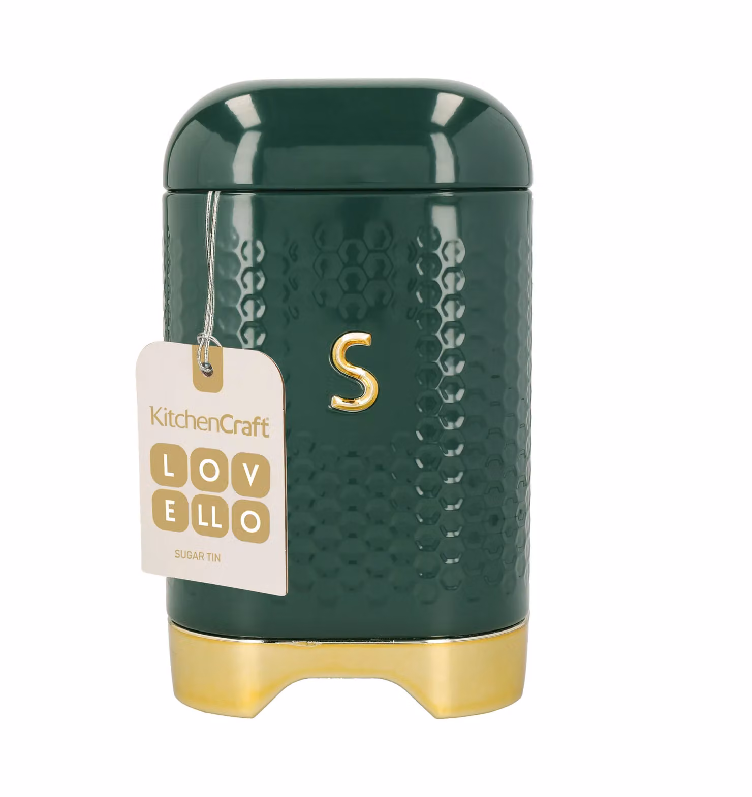 Lovello Sugar Container in Green Vintage with Textured Finish and Retro Curves – 6