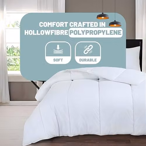 SleepyNights 4.5 Tog Single Summer Duvet, White, W/H: 135 x 200 cm – 2