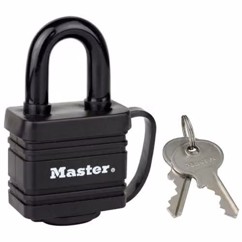 Master Lock Steel Pin Padlock, 40 mm, Black