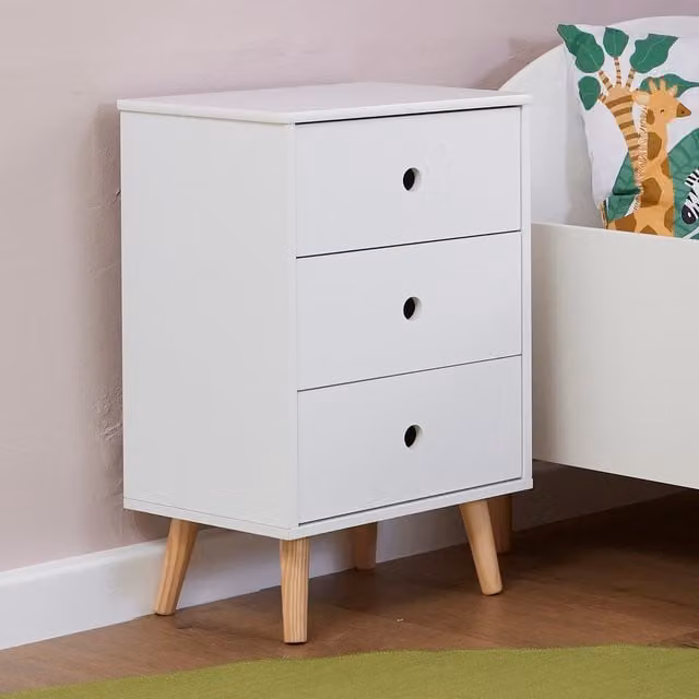 Liberty House Toys White Wooden Kids Bedroom and Playroom Storage Drawers W: 60.5 cm