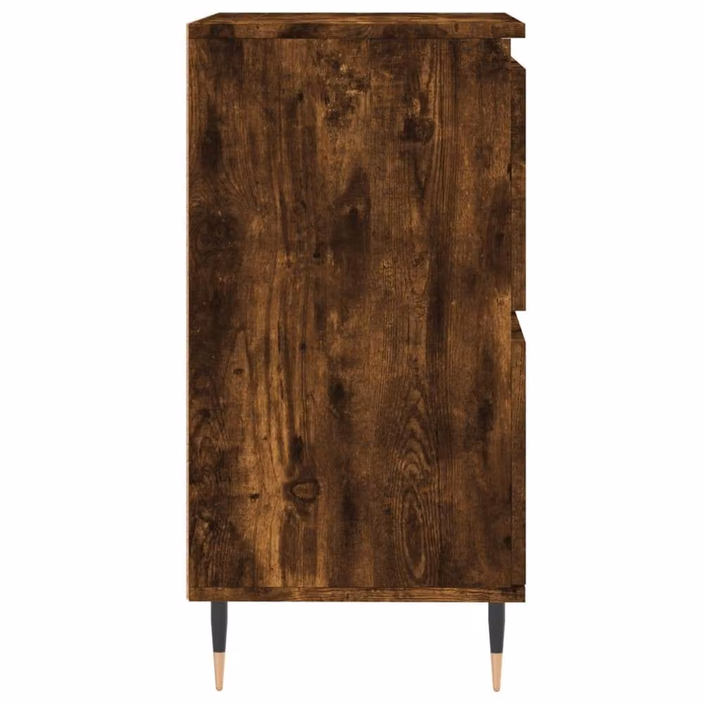 Berkfield Home Set of 2 Mid-Century Smoked Oak Sideboards in Brown, W/D/H: 120 x 35 x 70 cm – 5