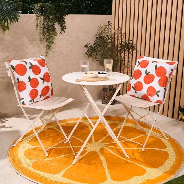 OHS Orange Outdoor Square Cushion Covers with Removable Cover