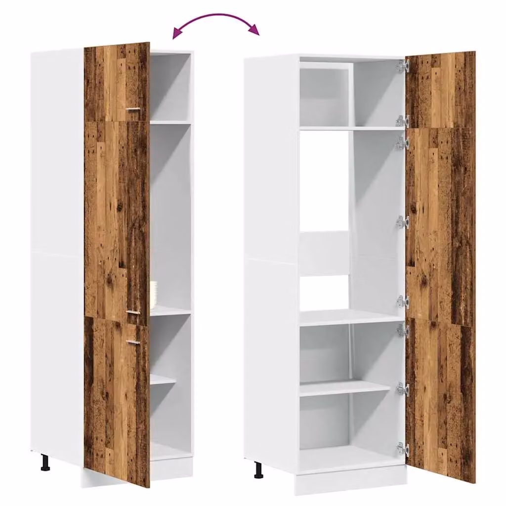 Berkfield Home Lyon Refrigerator Appliance Housing Unit in Brown, W/D/H: 60 x 57 x 207 cm – 3