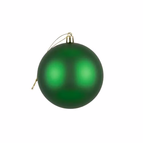 Shatchi Green Round Plastic Christmas Bauble Hanging Ornament, Diameter: 20 cm