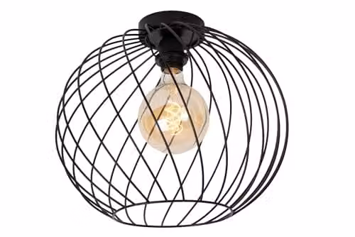 Netlighting Danza Classic Black Metal Flush Ceiling Light, Diameter: 40 cm