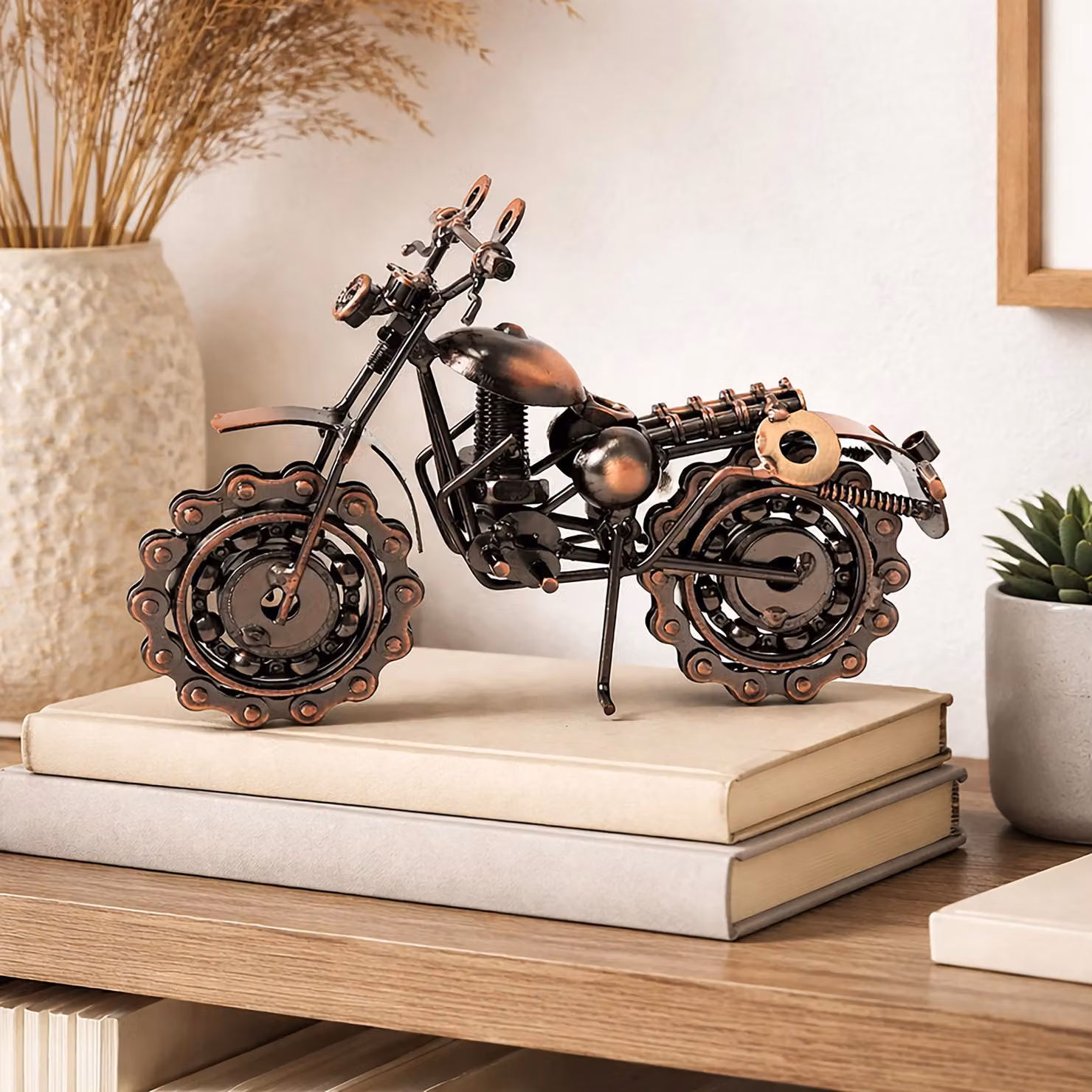 Marco Paul Vintage Metal Motorbike Sculpture Ornament in Bronze – 3