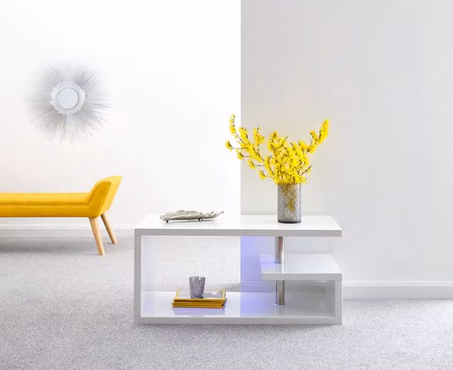 GFW Polar High Gloss LED Coffee Table in White