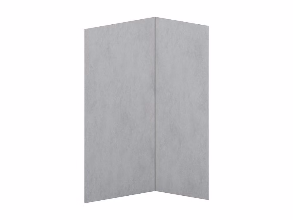 Vente-unique Set of 2 Grey Concrete Effect Aluminum Wall Panels for Shower and Bathroom, W/H: 90 x 120 cm – 2