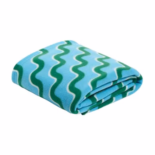 OHS Swirl Design Polar Fleece Throw Blanket in Blue and Green, W/D/H: 120 x 150 cm – 1
