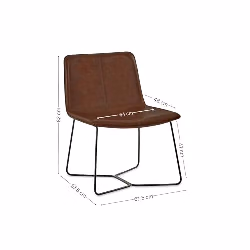 Julian Bowen Joren Brown Synthetic Leather Lounge Chair with Armrests – 3