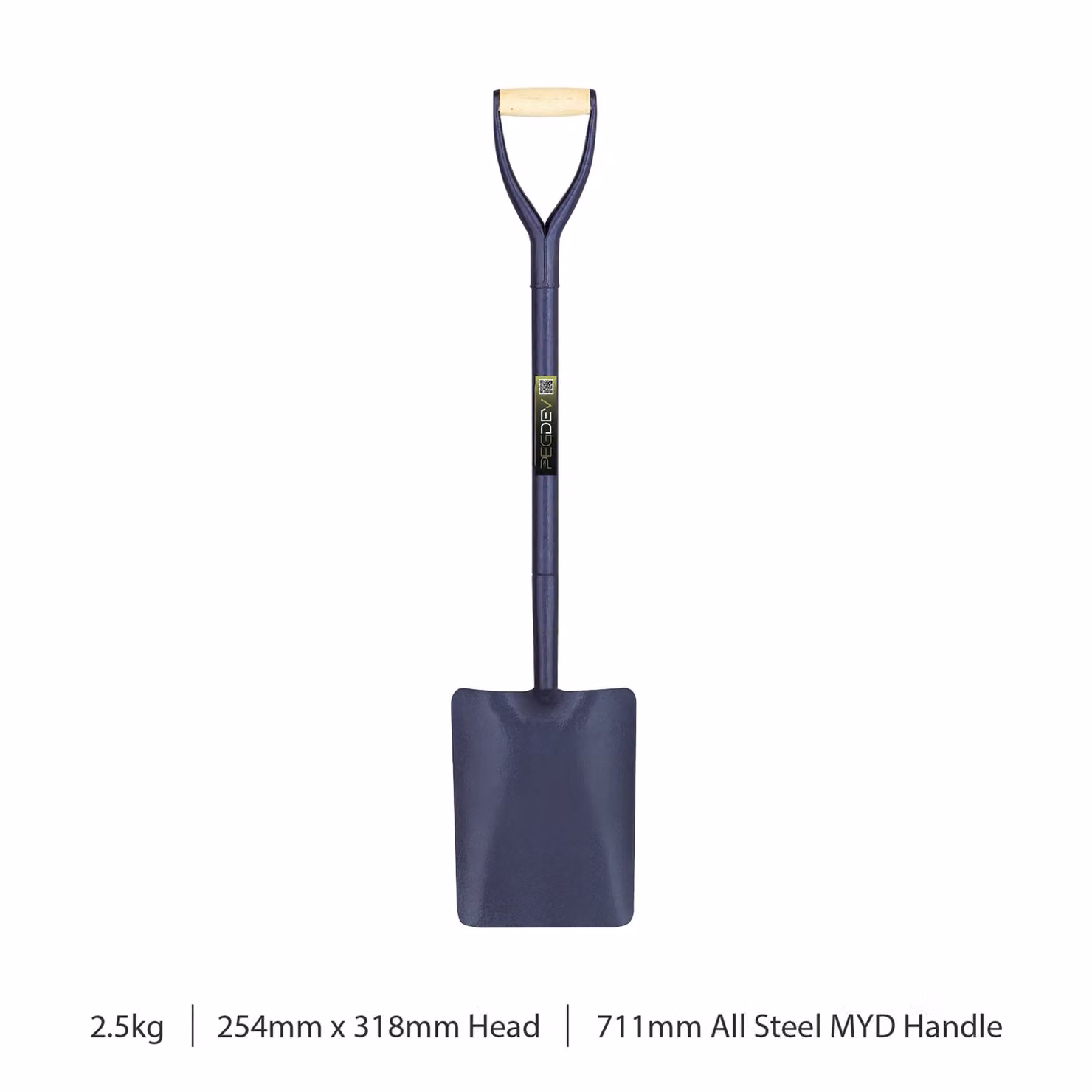 Pegdev Carters No. 2 Taper-Mouth Builders Contractors Shovel with Tubular Steel Shaft in Dark Blue – 3