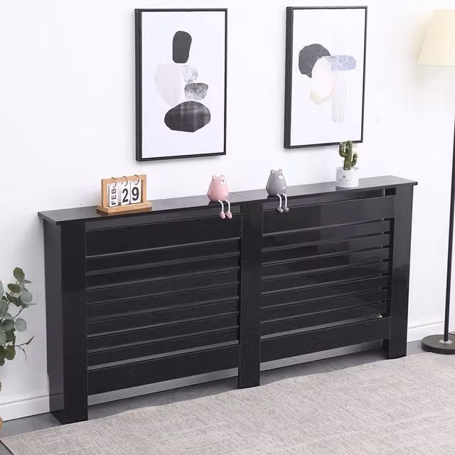 HMD Furniture Black High Gloss Wall Mounted Radiator Cover