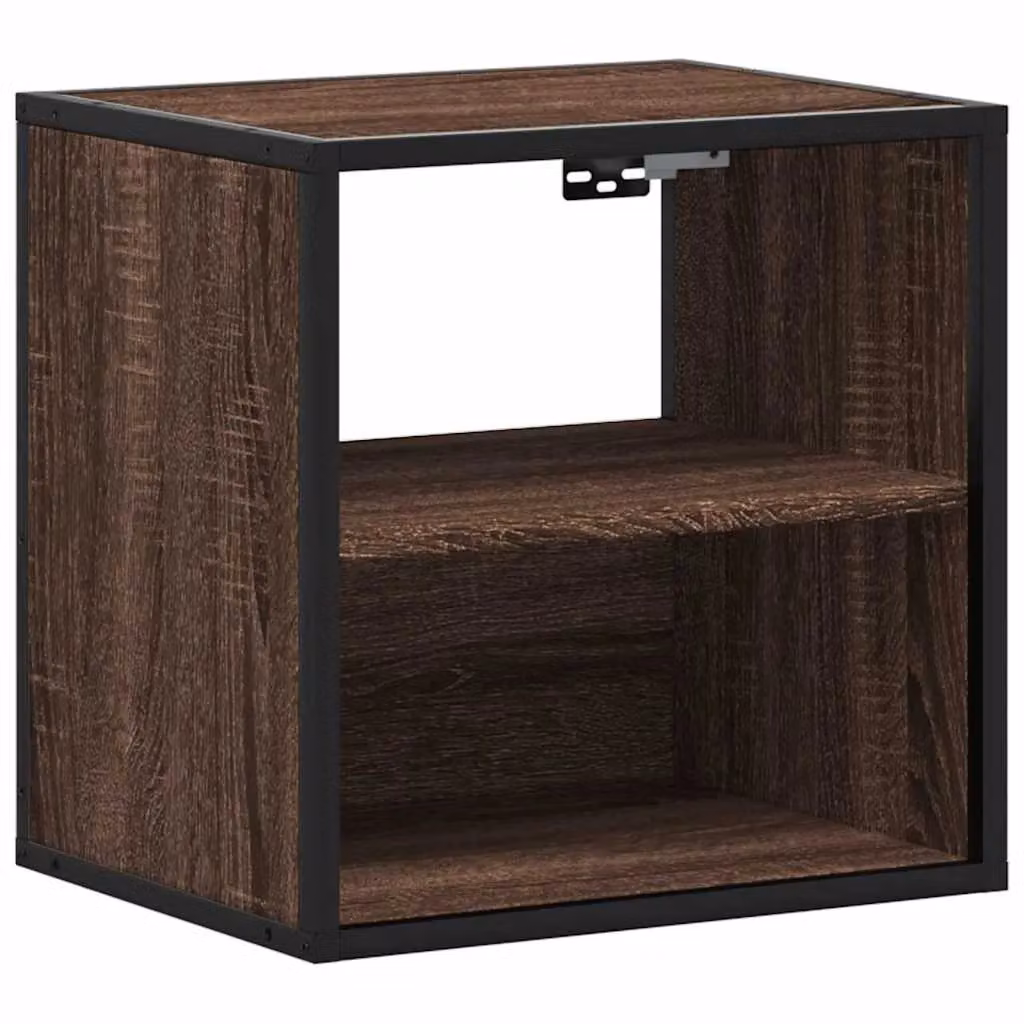 Berkfield Home Wall-mounted Bedside Cabinets, 2 Pack, Brown Oak, W: 40 cm, D: 31 cm, H: 39.5 cm – 5