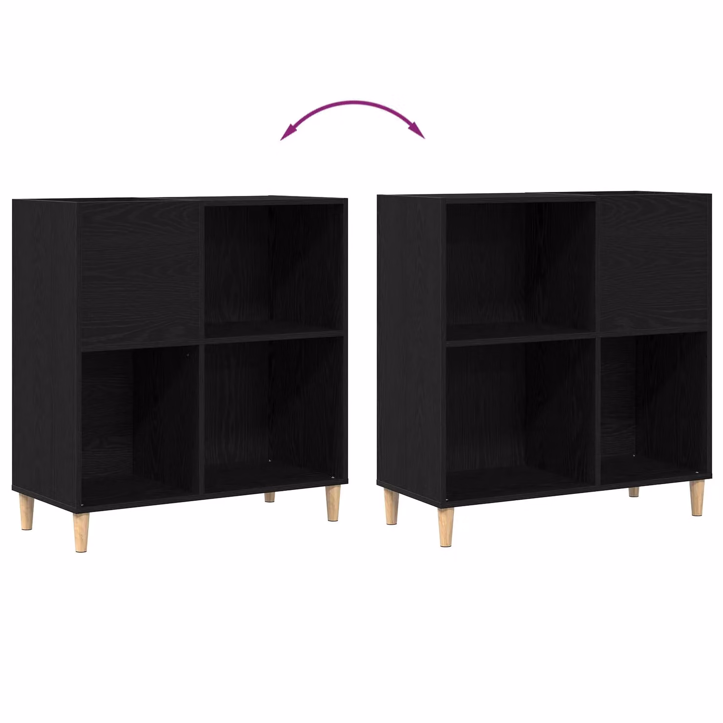 Berkfield Home Black Oak Record Cabinet, W/D/H: 84.5 x 38 x 89 cm – 5
