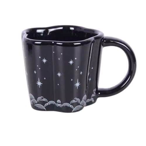 Kingsbury Gifts Spellbound Sky Espresso Cup, Saucer and Spoon Set in Black, White and Silver – 3