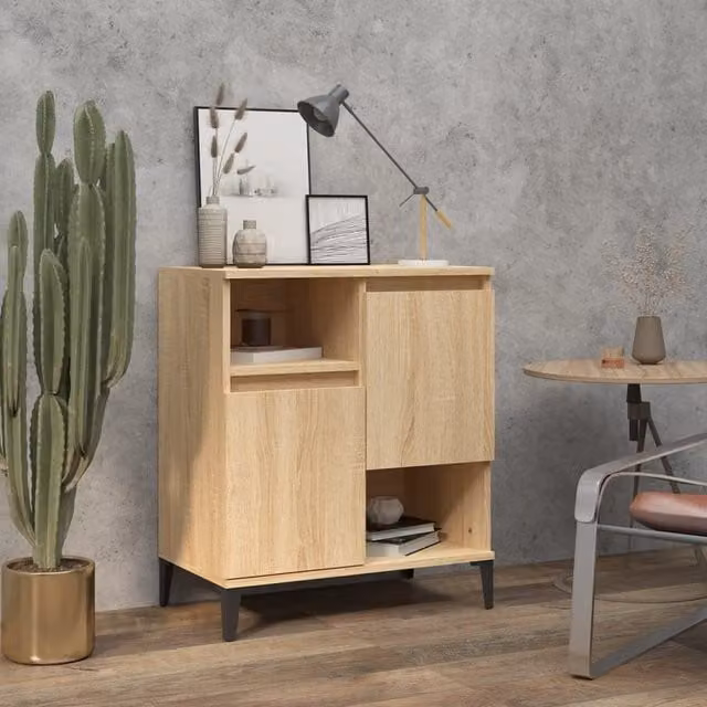 Berkfield Home Sonoma Oak Sideboard in Brown, W/D/H: 60 x 35 x 70 cm