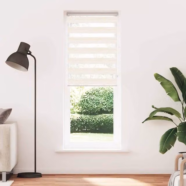 Berkfield Home Zebra Blind in Marble Beige, Polyester Fabric, W: 70 cm, H: 200 cm