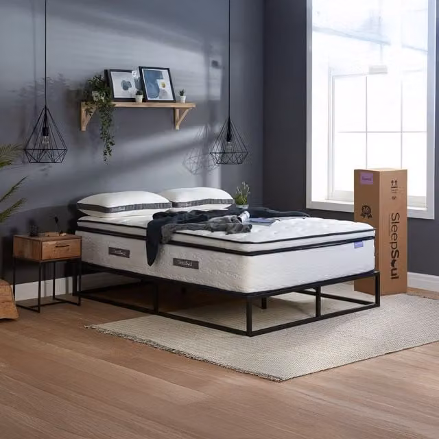 SleepSoul Space Hybrid Mattress in White, W/D/H: 200 x 200 x 30 cm – 1