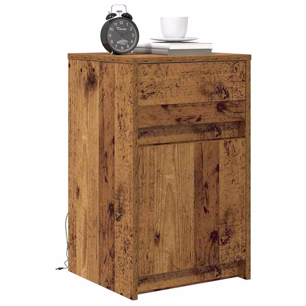 Berkfield Home Bedside Cabinet in Brown Old Wood, W/D/H: 38 x 34 x 61 cm – 2