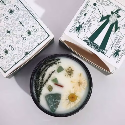 Ancient Wisdom Hop Hare Crystal Magic Flower Candle The Magician Green – 5