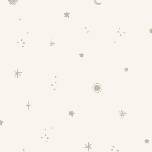Grandeco Dudley Night Sky Stars Nursery Textured Wallpaper in White and Grey