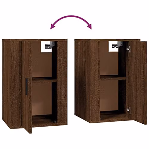 vidaXL Wall Mounted TV Cabinet in Brown Oak, W/D/H: 40 x 34.5 x 60 cm – 4