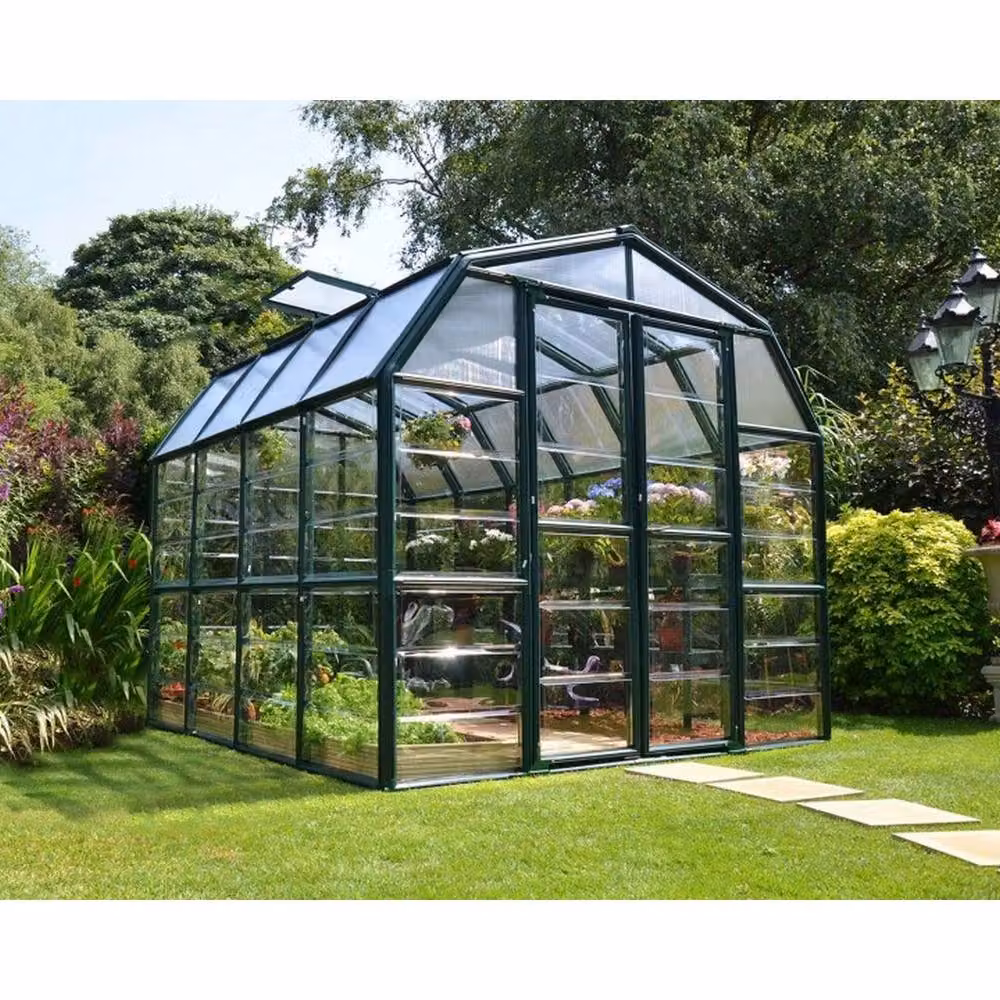 Palram Canopia Grand Gardener Greenhouse with Green Resin Frame and Polycarbonate Panels, W: 264.7 cm, D: 264.2 cm, H: 238.2 cm – 5