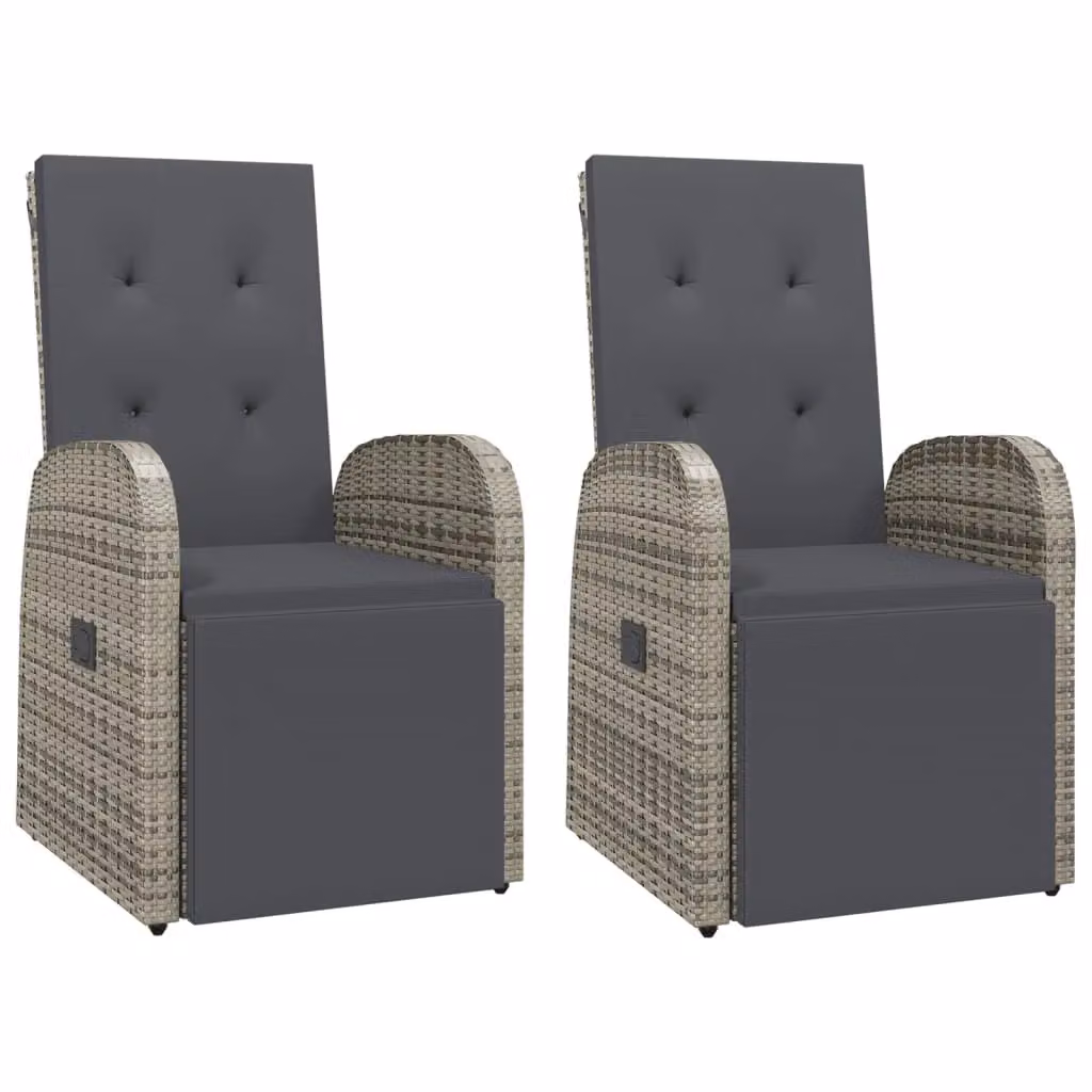 Berkfield Home 3 Piece Grey Poly Rattan and Solid Acacia Wood Garden Dining Set – 3