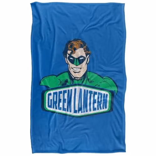Warner Bros. Green Lantern Banner Super Soft Fleece Throw Blanket, Multicolour, W: 91.44 cm x L: 147 cm – 1